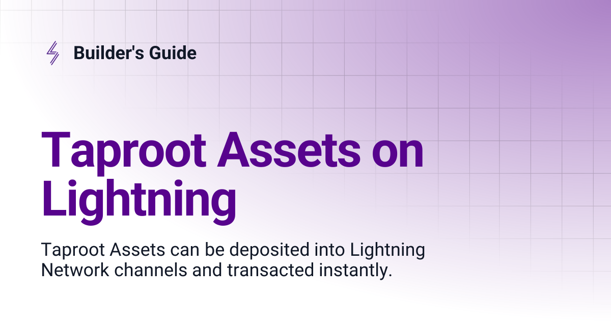 Taproot Assets on Lightning | Builder's Guide